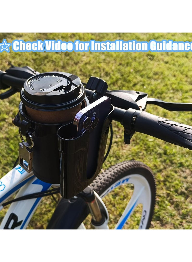 Oasisgalore Bike Water Bottle Holder, Handlebar Bike Cup Holder with Phone Keys Holder - Image 5