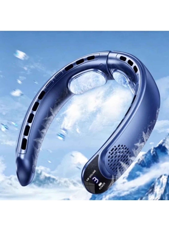 Portable Neck Fan Rechargeable, Summer Cooling Fan，Neck Fans that Blow Cold Air, Personal Neck Cooler with 4000mAh, LED Display, 3 Speeds, USB TYPE-C, Ideal Gift for Women, Travel, Men, Sports - Image 1