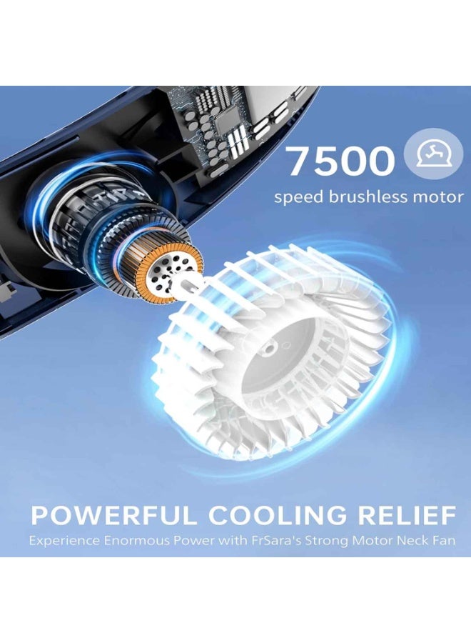 Portable Neck Fan Rechargeable, Summer Cooling Fan，Neck Fans that Blow Cold Air, Personal Neck Cooler with 4000mAh, LED Display, 3 Speeds, USB TYPE-C, Ideal Gift for Women, Travel, Men, Sports - Image 4