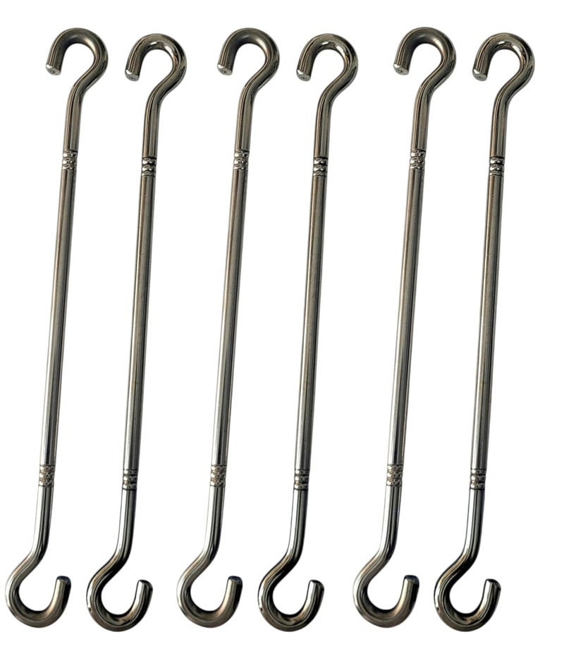 nooks Stainless Steel saliya 9mm Hook and Ceiling Rod heavt Duty Hanging Accessories for Swings and jhula for Indoor Outdoor pcs of 6 Set - Image 1