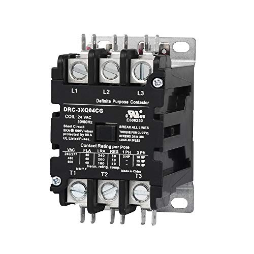 SUNLEE UL 3 pole 40 Amp Contactor 24v coil A2L Compliant fits 42CF35AJ equivalent Definite Purpose Contactor - Image 3