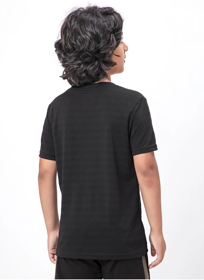 Technosport Logo Print Slim Fit T-Shirt by Styli