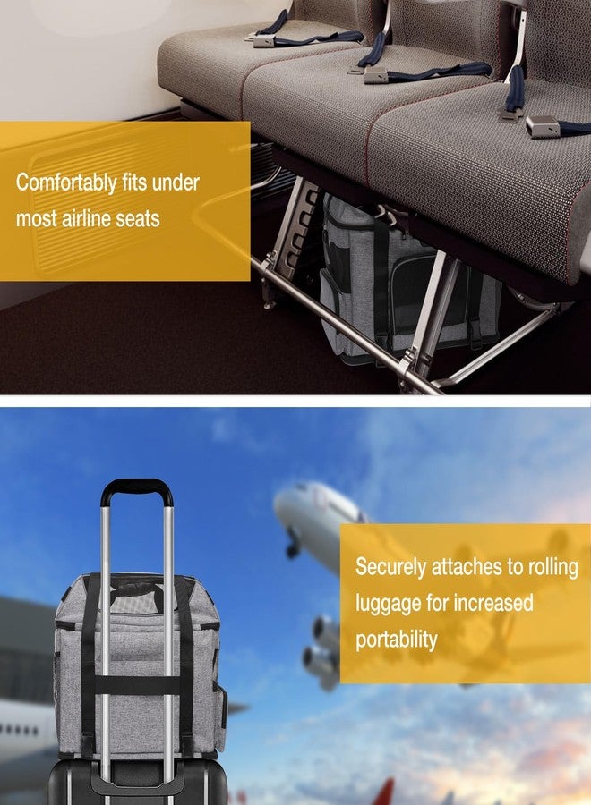 موسيسو حقيبة نقل الحيوانات الأليفة من موسيسو، معتمدة من شركات الطيران، قابلة للتوسيع من الأعلى، ناعمة، مناسبة للقطط والكلاب الصغيرة والمتوسطة الحجم التي يقل وزنها عن 10 كيلوغرامات، حقيبة حمل جراء جيدة التهوية للسفر بالسيارة في الهواء الطلق مع حزام كتف، رمادي - Image 4