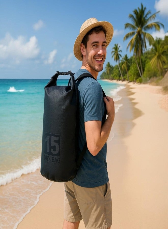 Cyrox Travel Dry Bag Waterproof 5L 10L 15L 20L, Roll-Top Floating Sack for Boating, Beach, Hiking, Camping & Kayaking, Durable & Lightweight Outdoor Backpack for Swimming & Fishing (1Pcs) (15L) - Image 2