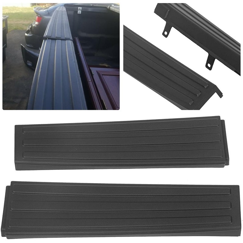 HECASA 2Pcs Flex Step Side Tailgate Molding End Cap Covers Compatible with 20092014 Ford F150 Replace for 9L3Z9941018AA 9L3Z9941019AA Tailgate Protector Molding Trim Pad Black