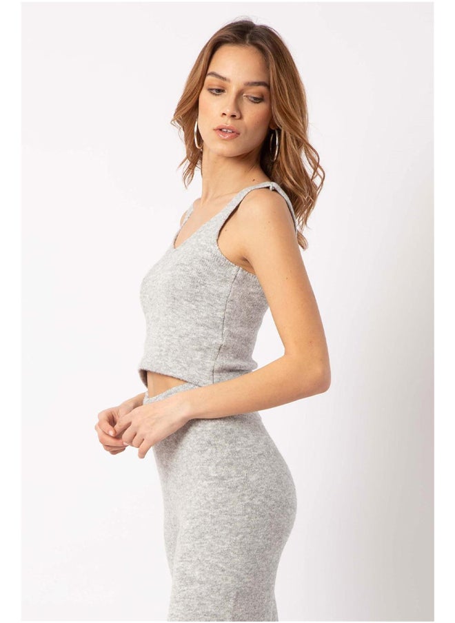 ASTK - Women Strappy Regular Knitted RIB Tank Top - Image 1