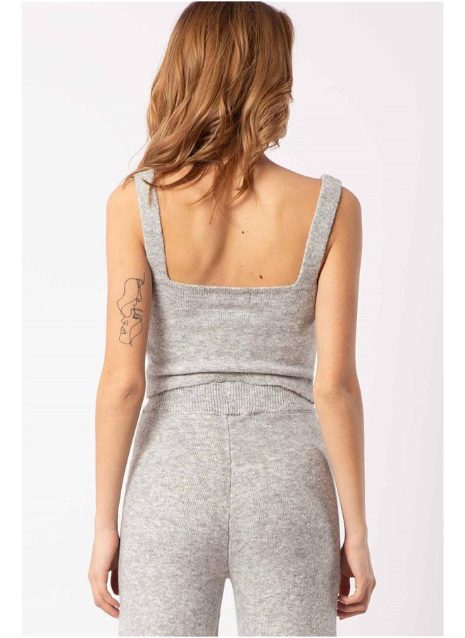 ASTK - Women Strappy Regular Knitted RIB Tank Top - Image 1