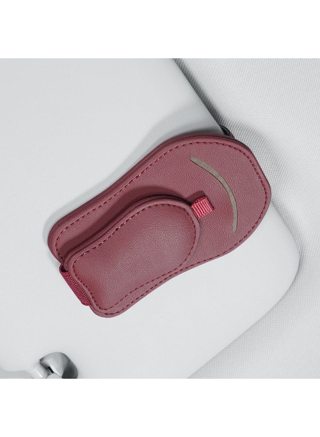 Integrated Clip for Car Sun Visor, Magnetic Suction Cup for One Handed Use, Sunglasses Clip and Card Holder, Versatile Accessory for Drivers
