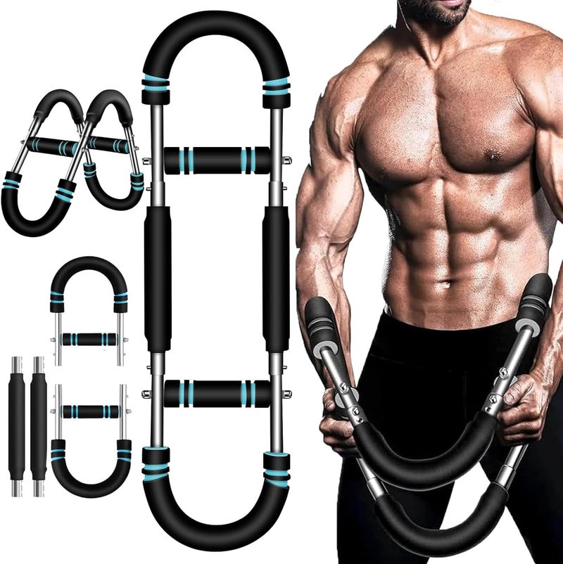 TMOHRA Twister Arm Trainer, 40-100lb Adjustable Chest Workout Equipment, Shaker Twister Arm Trainer, Portable Power Twisters Bar,Detachable Design Fitness Anywhere for Strength Training at Home,Gym & Travel - Image 1
