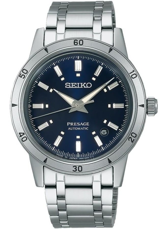 Seiko Seiko Presage Style 60's automatic men's watch blue background SRPL07J1 steel case and bracelet  - Image 1