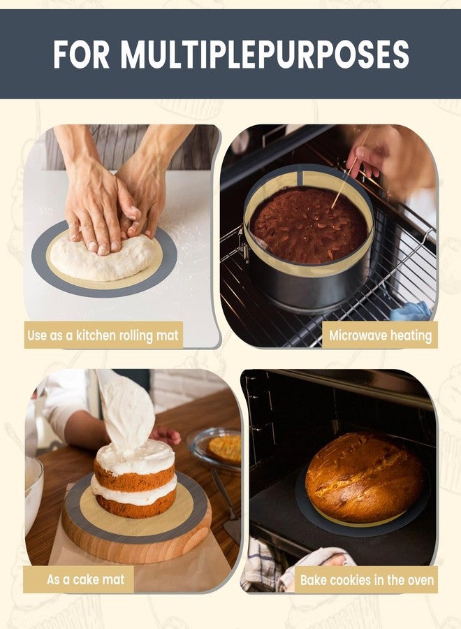 Tinsky 3 Set Silicone Baking Mat for 4, 7, 9 Inch Springform Pan Protector Prevent Cake from Sticking to Bottom and Side Easy Clean Nonstick Silicone Liners for Baking Cheesecake Pan - Image 5