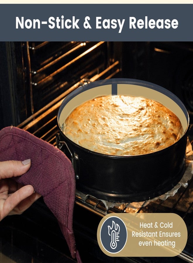 Tinsky 3 Set Silicone Baking Mat for 4, 7, 9 Inch Springform Pan Protector Prevent Cake from Sticking to Bottom and Side Easy Clean Nonstick Silicone Liners for Baking Cheesecake Pan - Image 3