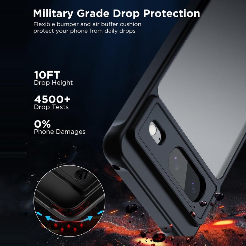 HuHa Protective Cover For Google Pixel 9 Ultra-thin Translucent PC+TPU Phone Case(Black) - Image 3