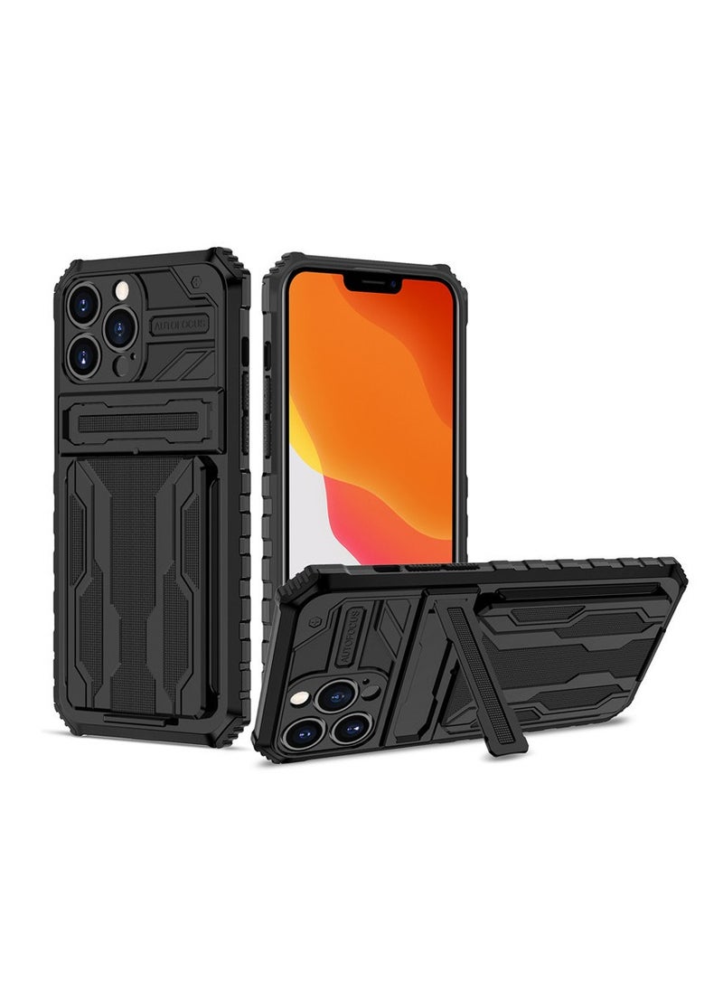General Phone case for iPhone 15 Pro Max /15 Pro/15 Plus/15, military armor case, foldable built-in stand, invisible card slot ultra-thin protective cover  - Image 1