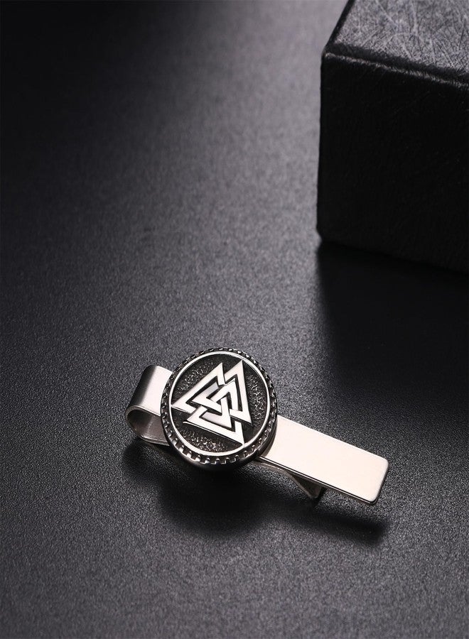 OIDEA Viking Tie Clips for Men: Silver Viking Runes Necktie Bar Clips Tie Clasp Stainless Steel Stickpin Tie Pins Nordic Amulet Jewelry Gifts - Image 4