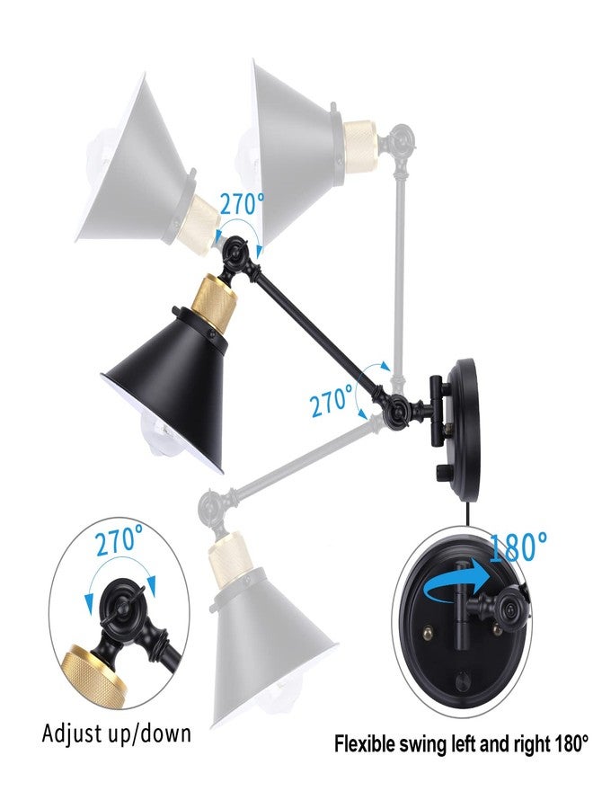 تي آر لايف مصباح جداري قابل للتعتيم من TRLIFE، مزود بسلك توصيل ومفتاح تشغيل/إيقاف للتعتيم، مصباح جداري بذراع متأرجح لغرفة النوم أو الدرج أو غرفة المعيشة (عبوة واحدة، لمبة واحدة متضمنة). - Image 5