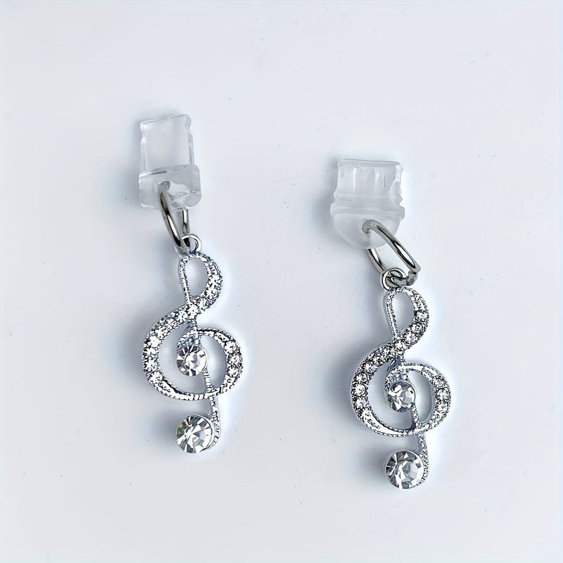 Silver Note Metal Musical Note Dust Plug For Type C Phone Decoration Lanyard Anti Fouling Preventing Debris - Image 5