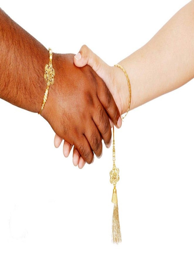 Suninow Premium Golden Rakhi for BHAIYA and BHABHI