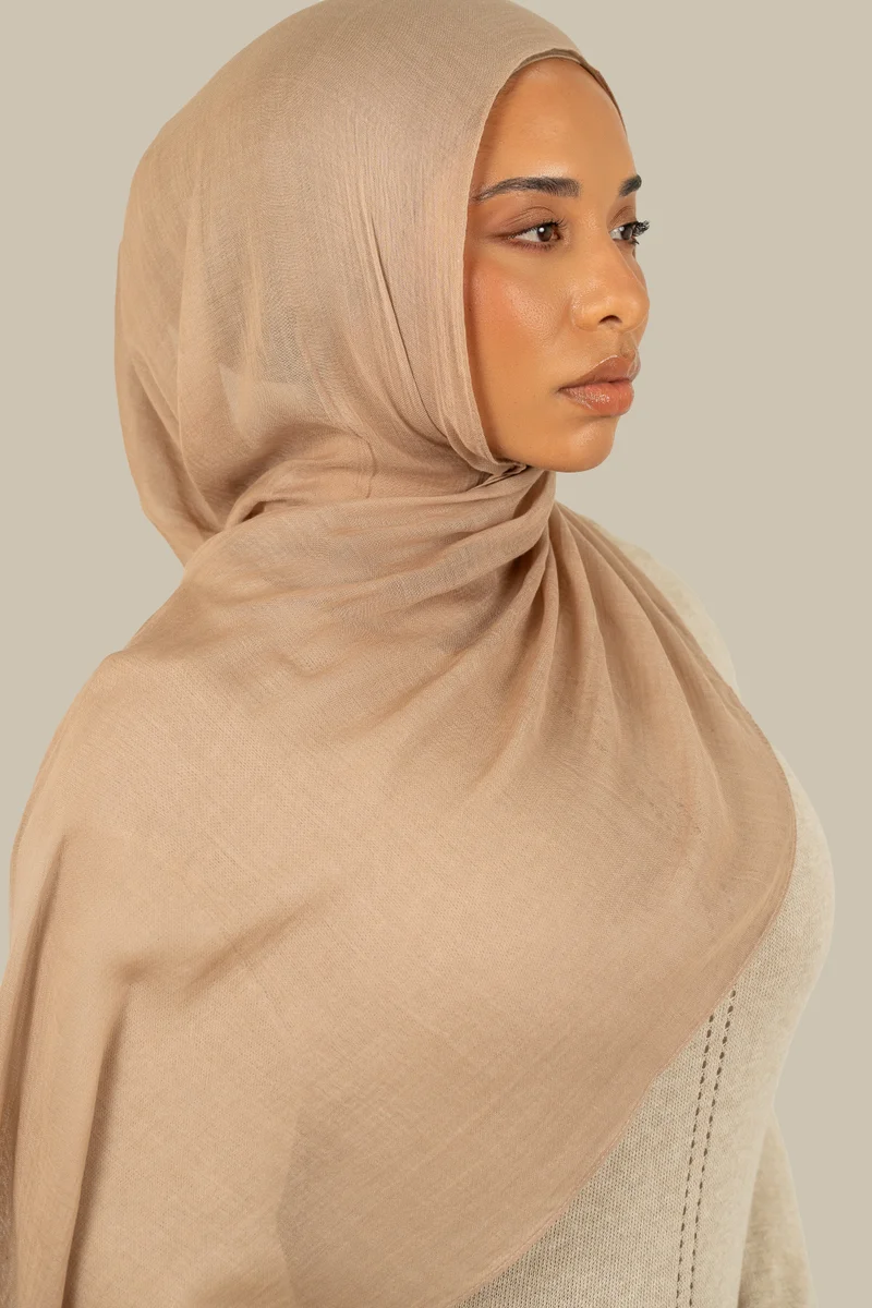 silqrose Warm Sand Cotton Modal Hijab