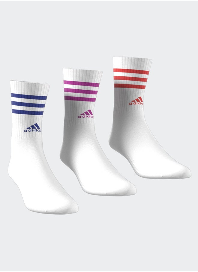 Adidas - 3-Stripes Cushioned Crew Socks 3 Pairs - Image 1