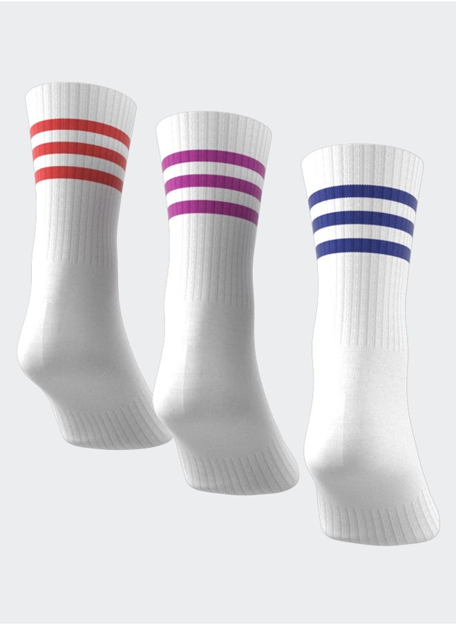 Adidas - 3-Stripes Cushioned Crew Socks 3 Pairs - Image 1