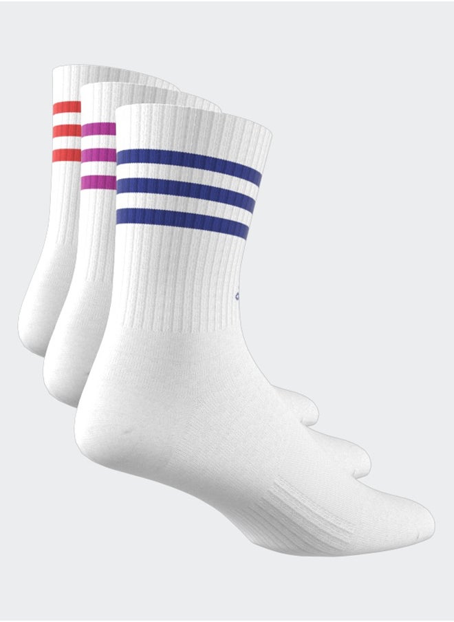 Adidas - 3-Stripes Cushioned Crew Socks 3 Pairs - Image 1
