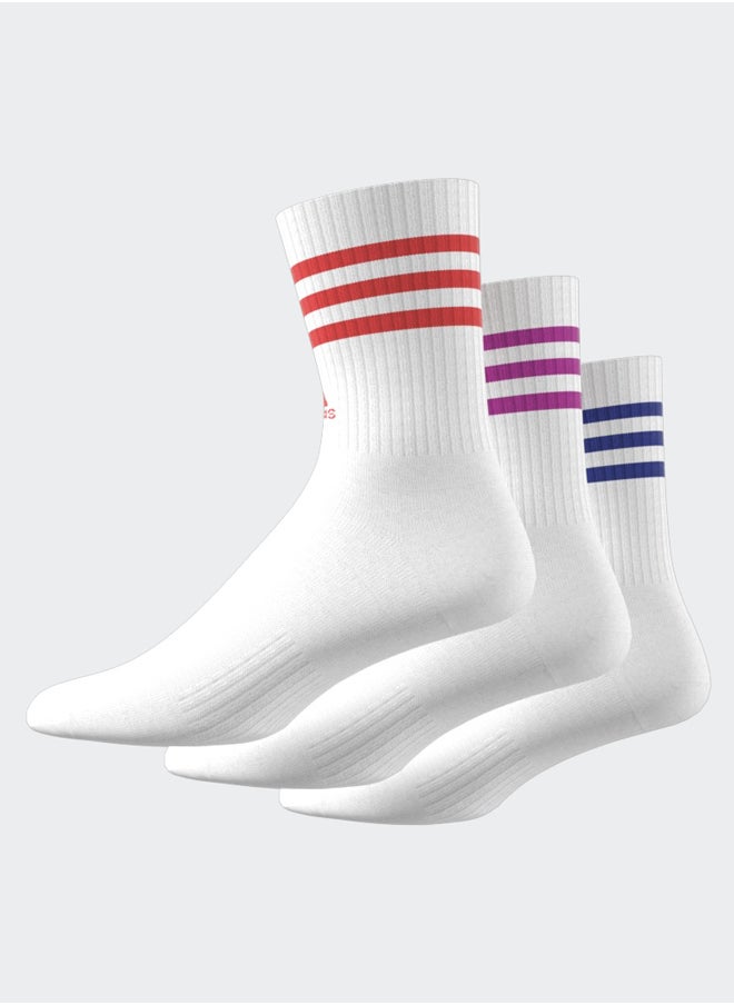 Adidas - 3-Stripes Cushioned Crew Socks 3 Pairs - Image 1