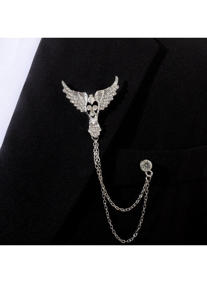 KUYING Retro Fashion Baroque Rhinestone Chain Brooch 