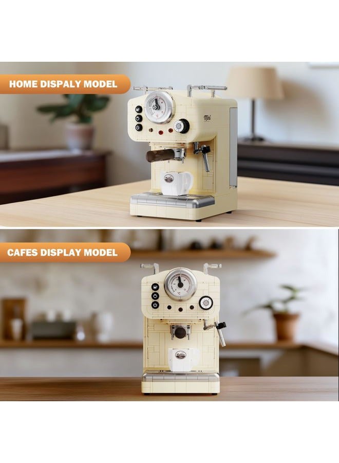 Brihappen Retro Building Set for Adults (678 Pcs), Classic Semi-Automatic Espresso Collectible Home Office Vintage Coffee Toys, Gifts for Block Lovers - Image 5