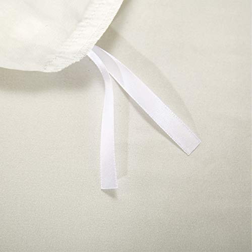 AiMay 3 Piece Satin Duvet Cover Set Bedding Sets Queen Off White 1800 Series Luxury Rich Silk Silky Super Soft Solid Color Reversible Honeymoon Wrinkle Free (Queen, Off White) - Image 5