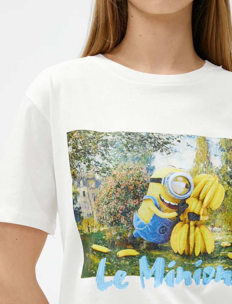 كوتون Minions T-Shirt Licensed Printed Crew Neck Short Sleeve