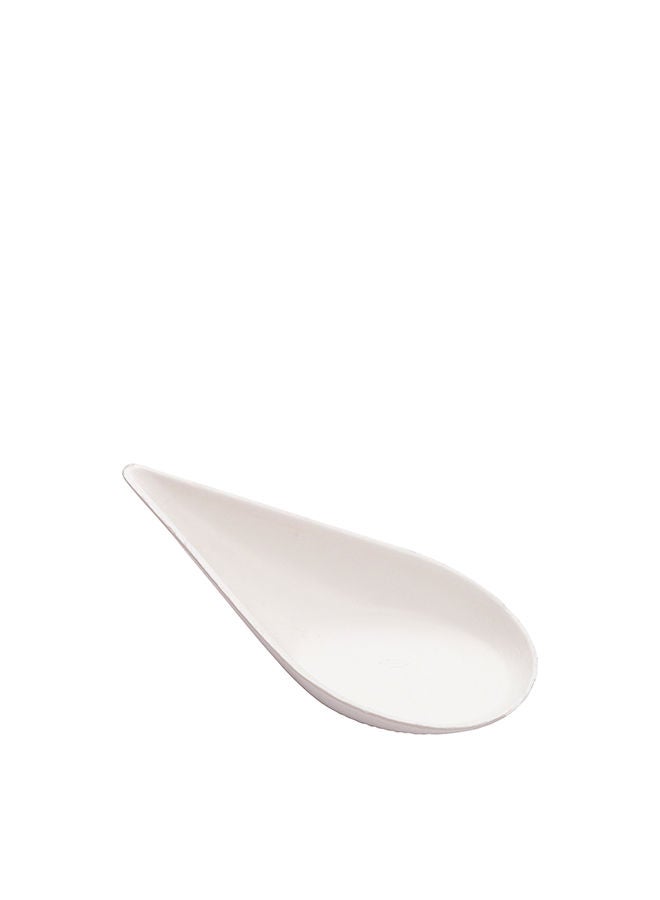Restaurantware-Pulp Tek 4.1 Inch Tasting Spoons, 100 Teardrop Shaped Bagasse Spoons - Easy To Hold, Premium White Bagasse Disposable Taster Spoons, For Appetizers, Grease Resistant Restaurantware - Image 1