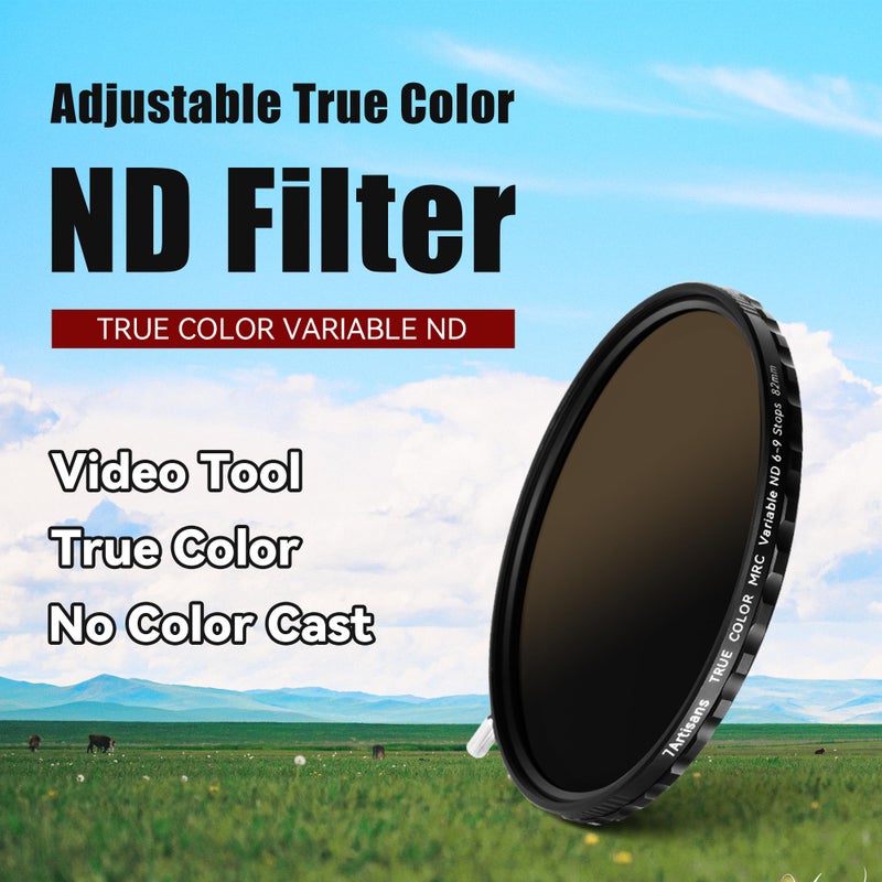 7artisans True Color VND Adjustable Neutral Density Filter 2-5 Levels/6-9 Levels Adjustable VND67mm/72mm/77mm/82mm Neutral Density Polarized Filter for Camera Lens Movie Video Filter Portrait - Image 2