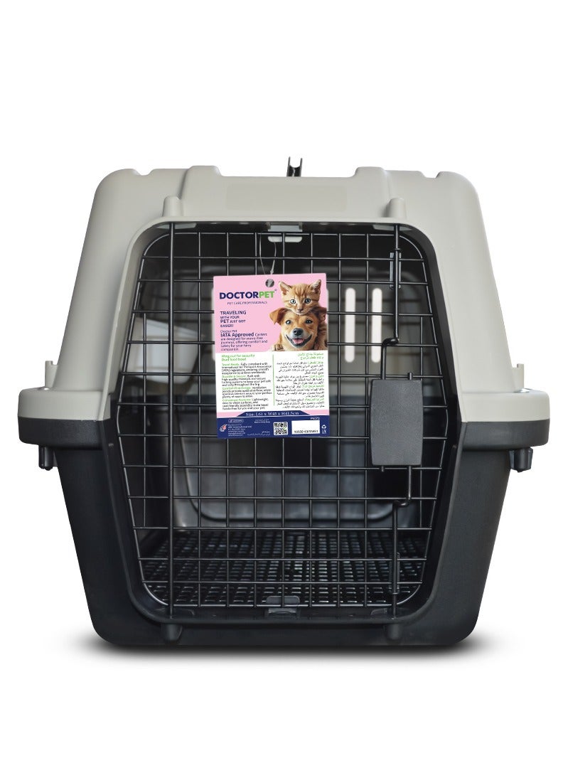 DOCTERPET Doctor Pet Pet Carrier Crate - IATA Approved Travel Crate - Safe & Comfortable Pet Transport for Cats & Small Dogs - Image 1