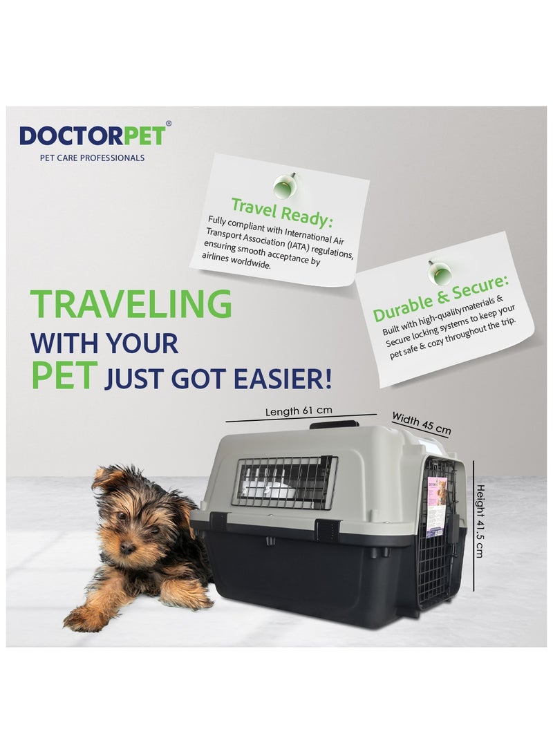 DOCTERPET Doctor Pet Pet Carrier Crate - IATA Approved Travel Crate - Safe & Comfortable Pet Transport for Cats & Small Dogs - Image 3