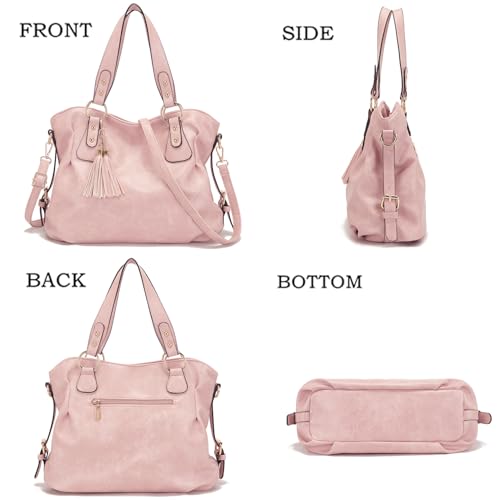 Soperwillton Fashion Handbag for Women Shoulder Bag Top Handle Satchel Hobo Tote Bag Purse Set 4pcs - Image 2
