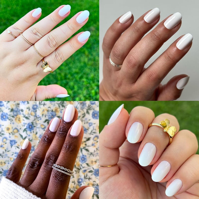 Olive & June Instant Mani Press-On Nails (Glue) | 42 Fake Nails, 21 Sizes | Non-Toxic, Long-Lasting Recycled Materials Realistic Look | Spring Flowers & Patterns | Short, Round | CCT Gradient - Image 5