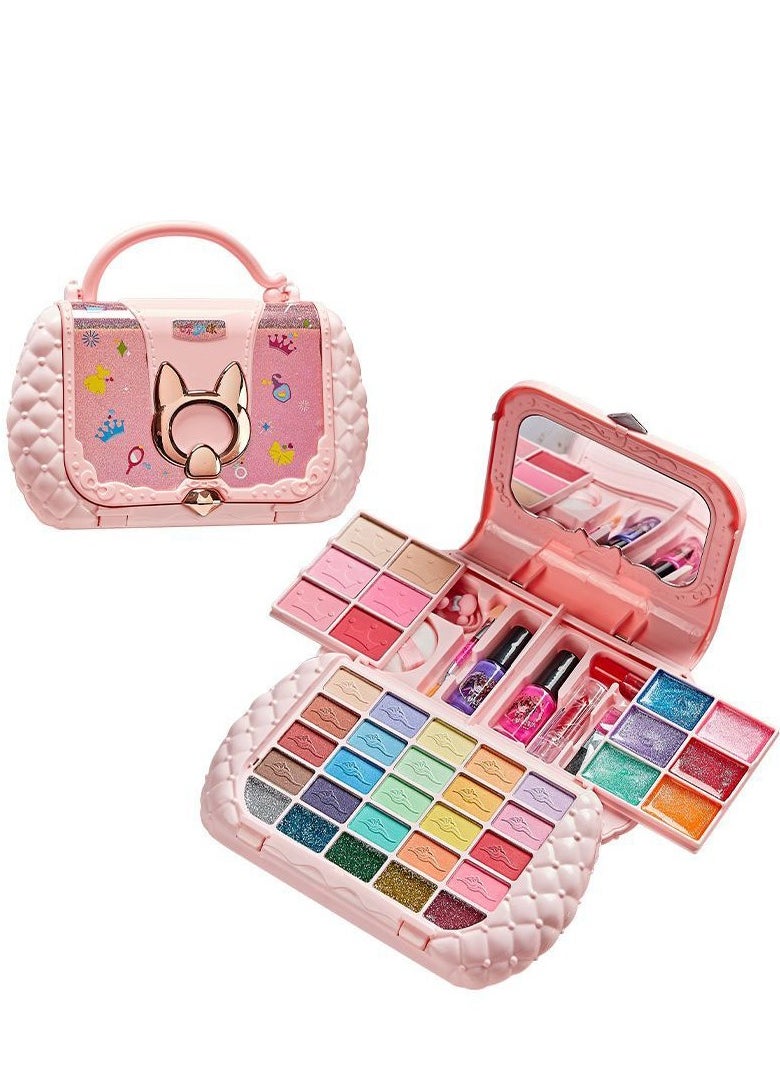 Sharpdo Kids Makeup Kit for Little Girls,Washable Makeup Kit,Kids Real Girls Makeup Kit with Cosmetic Case,Pretend Play Makeup Set Toys Birthday Gifts 