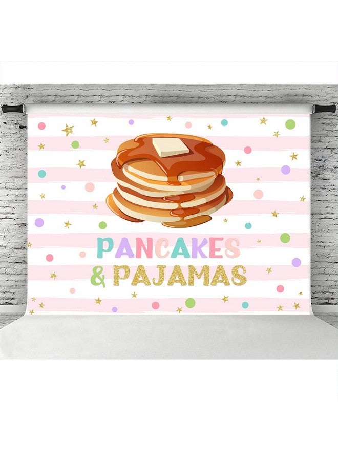 Lofaris Pancakes and Pajamas Birthday Party Backdrop Pink Stripes Colorful Confetti Sweet Girls Birthday Background Slumber Spa Sleepover Party Decor Cake Table Banner 7x5ft - Image 5