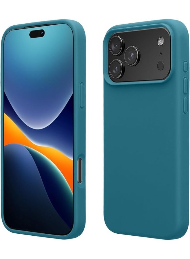 جراب متوافق مع iPhone 17 Pro مقاس 6.3 بوصة، جراب نحيف من السيليكون السائل بأربع طبقات مغطى بالكامل بجل ناعم مطاطي مقاوم للصدمات، جراب هاتف واقٍ لهاتف iPhone 17 Pro زيتي غير لامع - Image 1