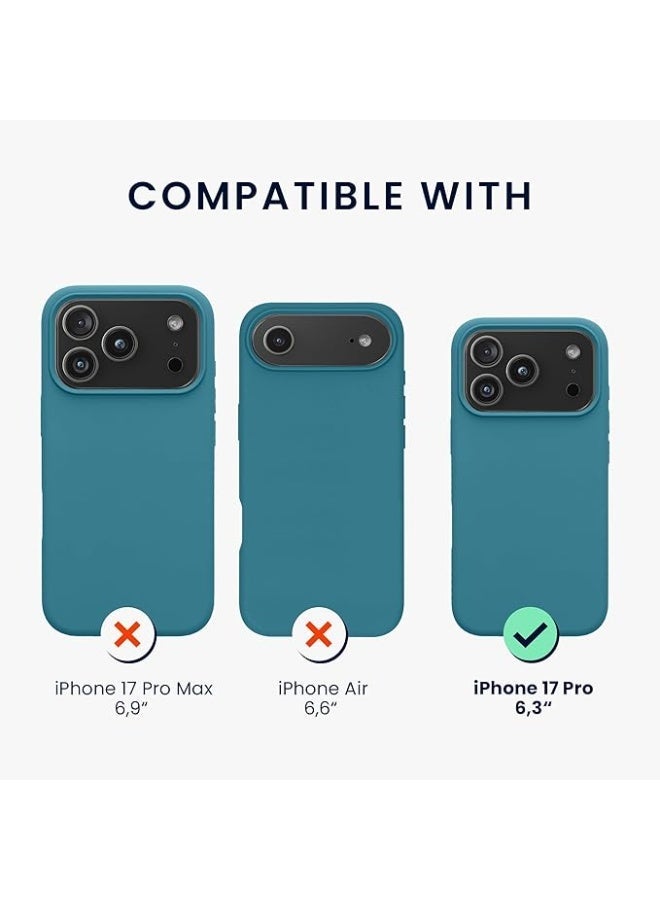 جراب متوافق مع iPhone 17 Pro مقاس 6.3 بوصة، جراب نحيف من السيليكون السائل بأربع طبقات مغطى بالكامل بجل ناعم مطاطي مقاوم للصدمات، جراب هاتف واقٍ لهاتف iPhone 17 Pro زيتي غير لامع - Image 3