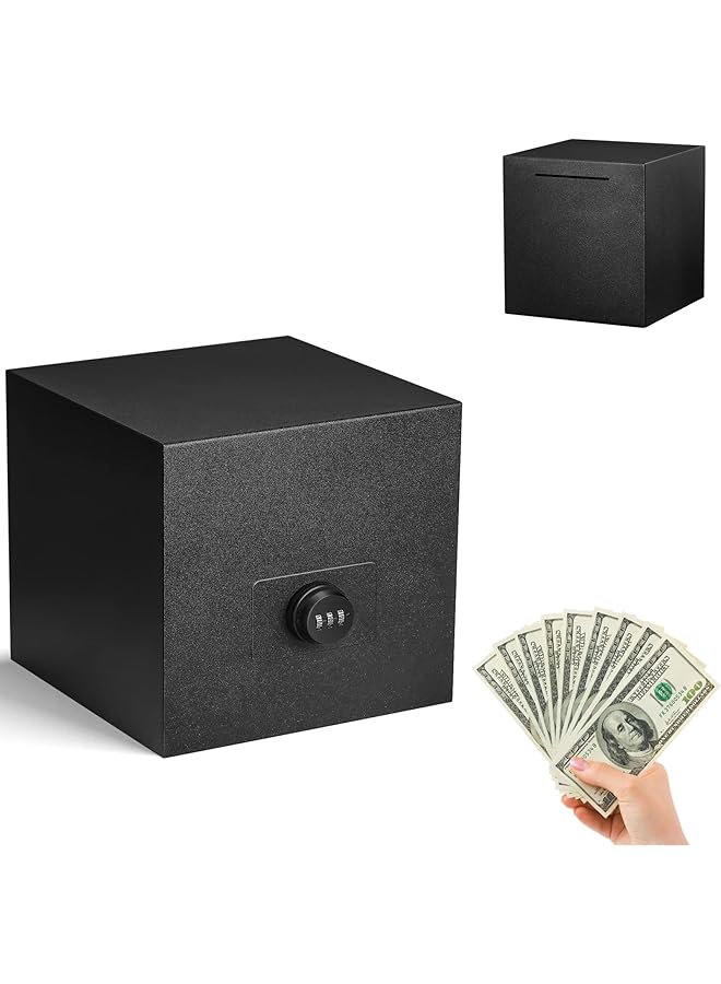 إيروريكس حصالة نقود معدنية للكبار والأطفال قابلة لإعادة الاستخدام من الفولاذ المقاوم للصدأ مع كلمة مرور وصندوق توفير نقود معدني مع قفل مركب لتوفير النقود، صندوق توفير نقود غير قابل للكسر مقاس 5.9 بوصة لتوفير النقود - Image 1