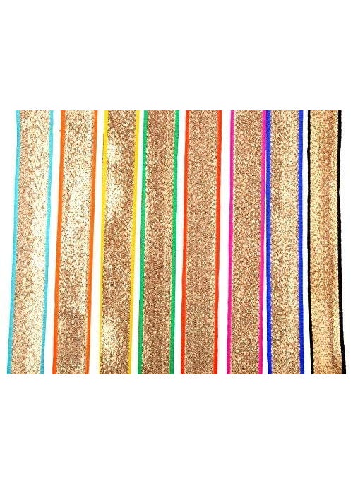 GOELX Goelx Glittery Gota Patti Laces for Dress/Sarees/Lehangas/Blouses, Suits, Caps/Bags/Decorations/Borders, Crafts, Any Many More - 8 Color Combo 5 Meter Each  - Image 2