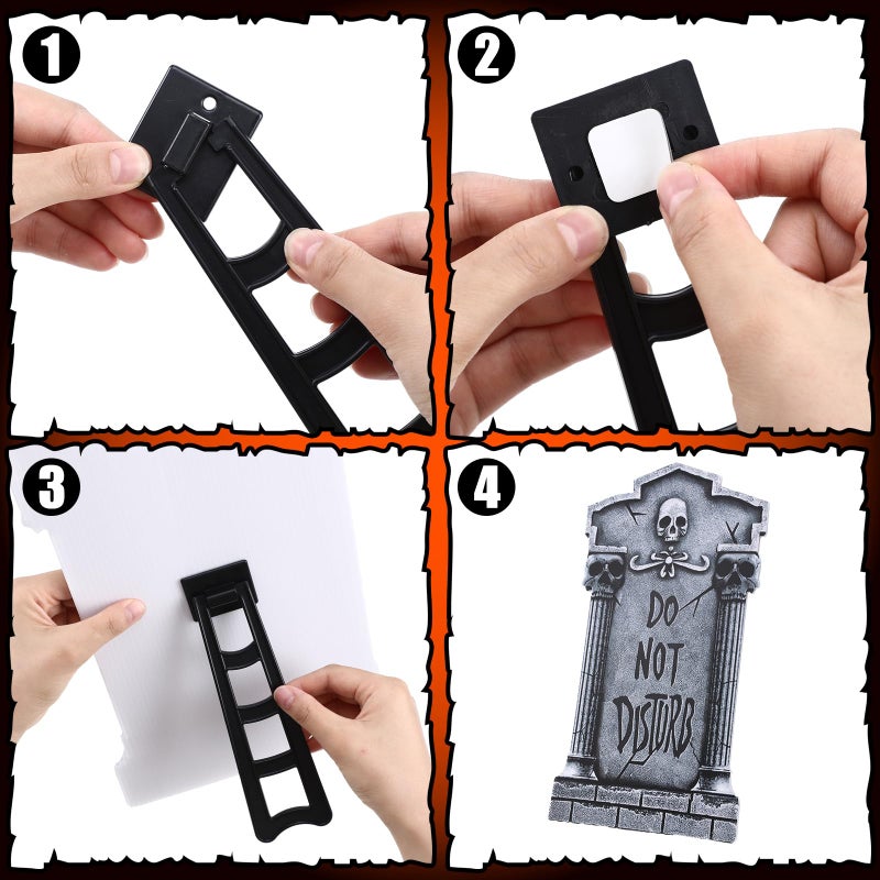 Jetec Halloween Tombstone Trunk or Treat Car Decoration Kit Cemetery Style Skeleton Spider Web Graveyard SUV Decorations for Halloween Car Outdoor Garage Door Entryway Archway Haunted House Decor - Image 3