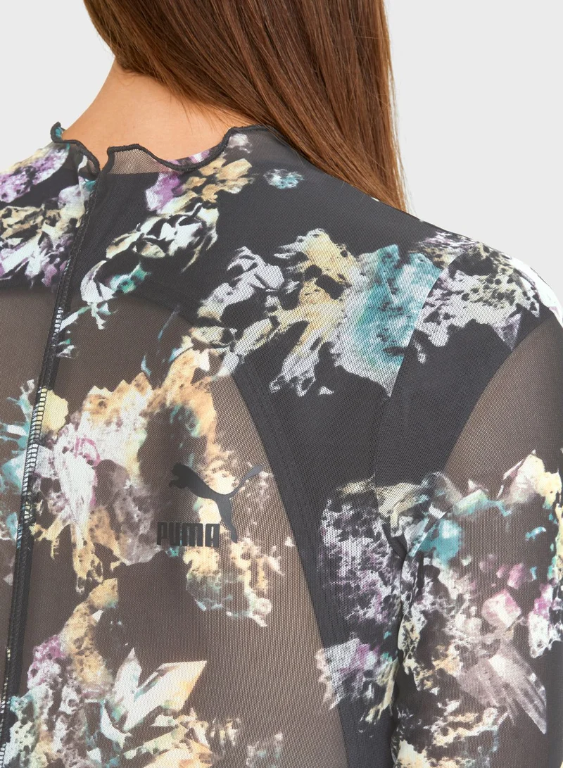 PUMA Crystal G. Aop Fitted T-Shirt