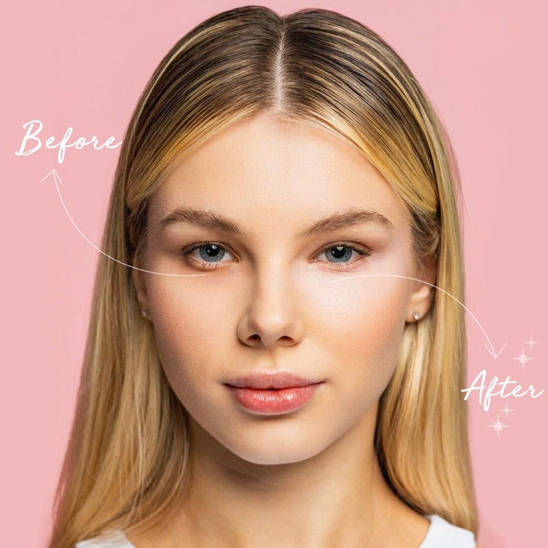 Palladio Under Eye Brightener, Conceal, Brightens, Reduces Appearance of Dark Circles, With Caffeine Peptides & Vitamin E, Tired Skin Color Correcting Brightener & Primer, Light to Medium (Soft Pink) - Image 2