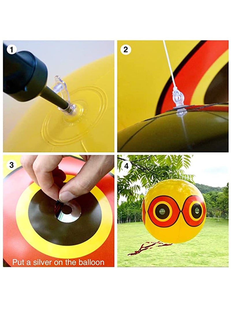 KASTWAVE 3 Pcs Bird Balloons, Reflective Eyes Balloon Bird Repellent, Keep Birds Away Garden, Highly Effective, Easy to Use, Crops, Windows, Boats, Cars and Pools, Wildlife Friendly - Image 3