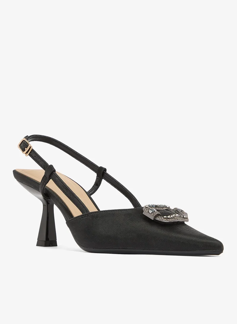 Ella Limited Edition Jewel Embellished Sling Back Kitten Heel Pumps