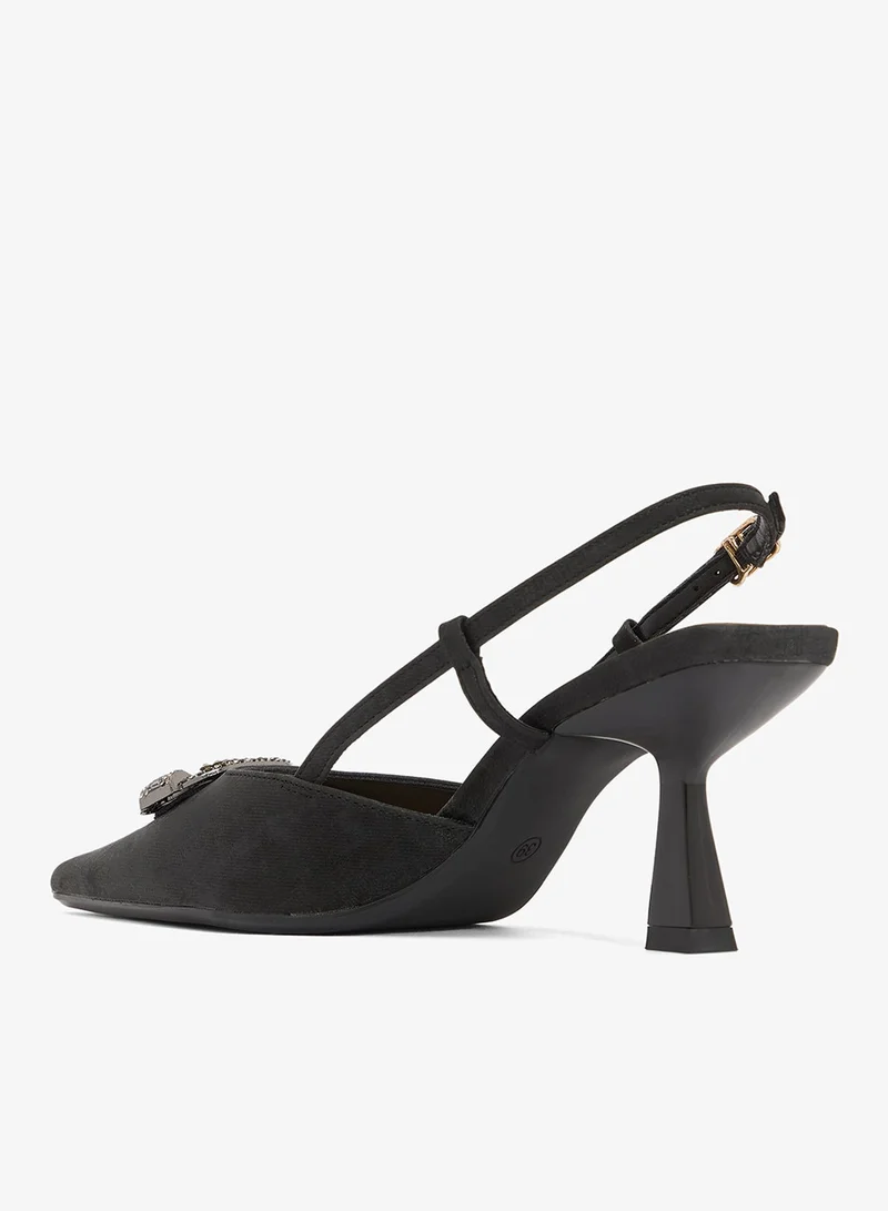 Ella Limited Edition Jewel Embellished Sling Back Kitten Heel Pumps