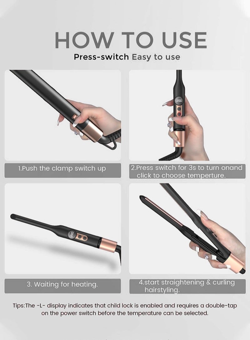 بيستيس  مكواة فرد شعر صغيرة، مكواة فرد شعر صغيرة ١/٣ بوصة، مكواة فرد شعر صغيرة للنساء، مكواة فرد شعر صغيرة محمولة، مكواة فرد شعر صغيرة ... - Image 5